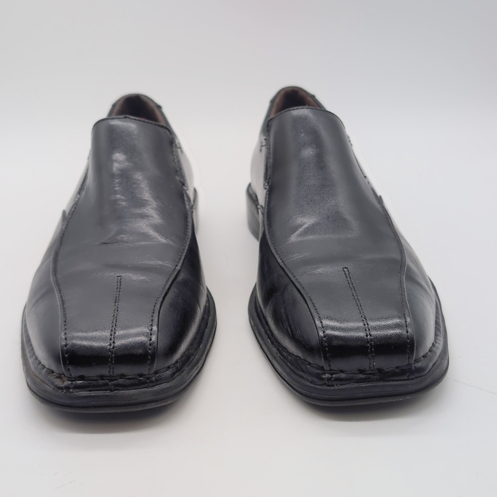 Nunn Bush Sean Toe Sz 9.5 Men's Black Leather Slip-On Shoes - Picture 2 of 8